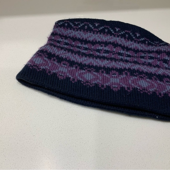 Vintage - VGUC - Tuque style nordique Bleu et mauve - Nordic winter hat - Picture 4 of 5